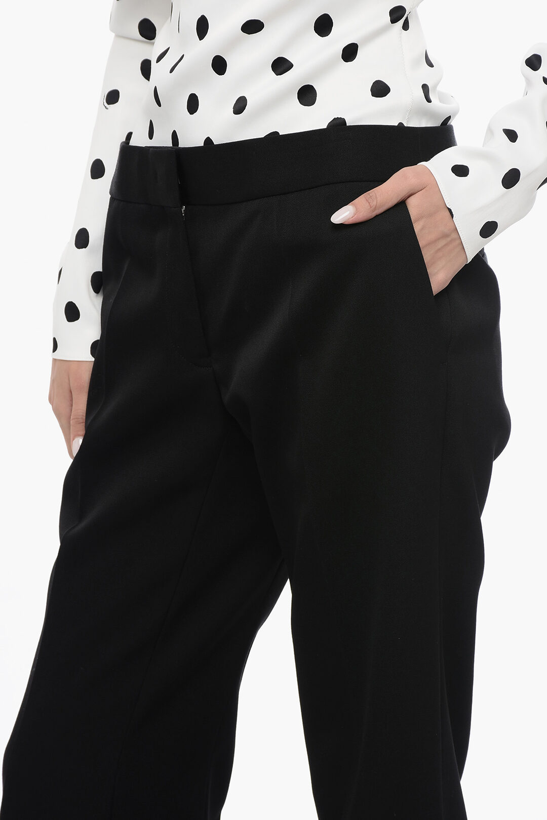 Jil Sander Grain de Poudre Wool Pants with Relaxed Fit women