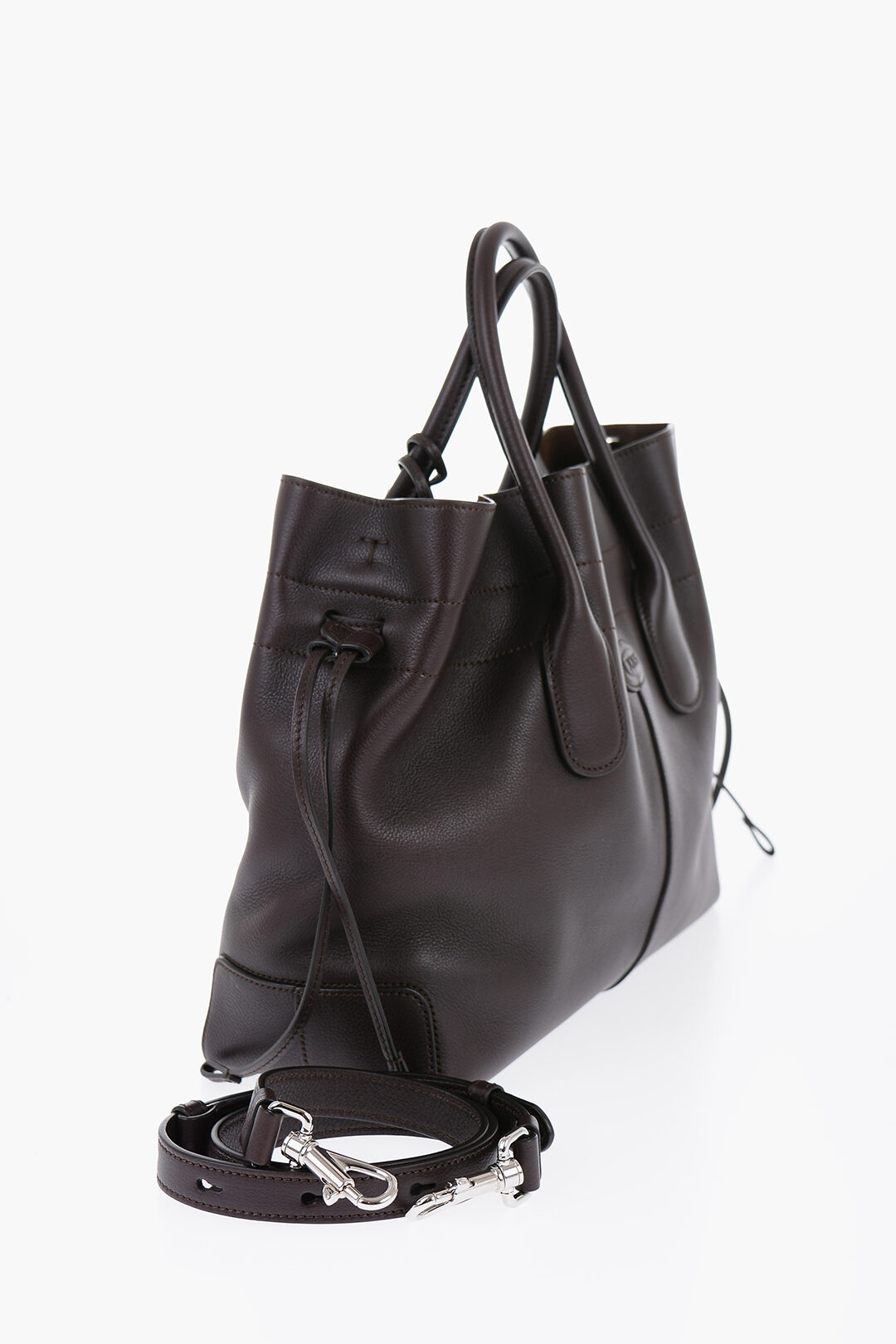 Tod's Grained Leather Bucket Bag with Drawstring women