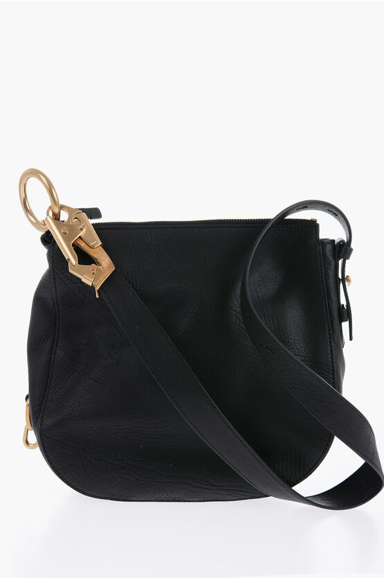 Shop Burberry Grained Leather Knight Bag With Lobster Clasp