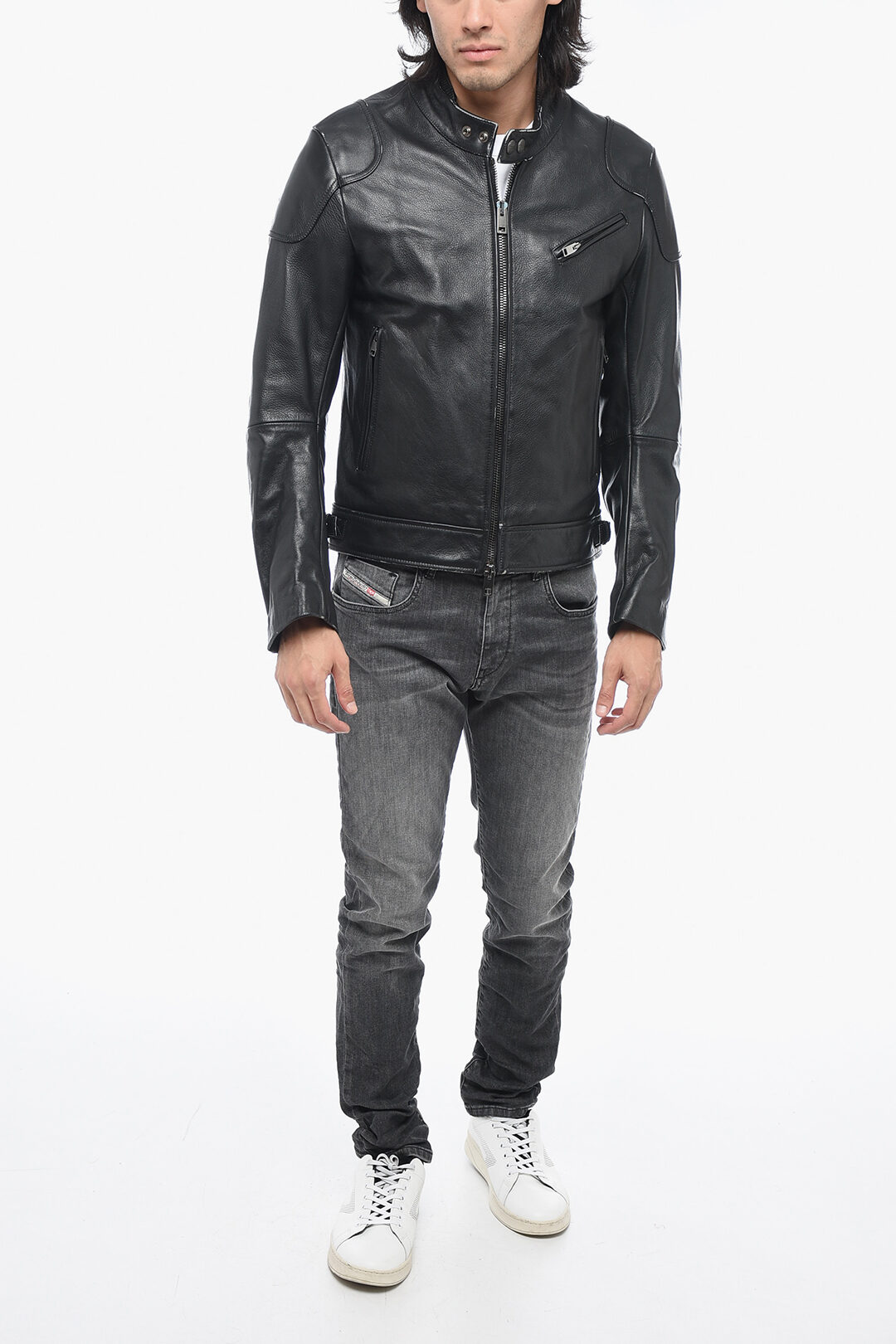 Diesel Grained Leather L-HEIN Jacket with Patchworks men - Glamood