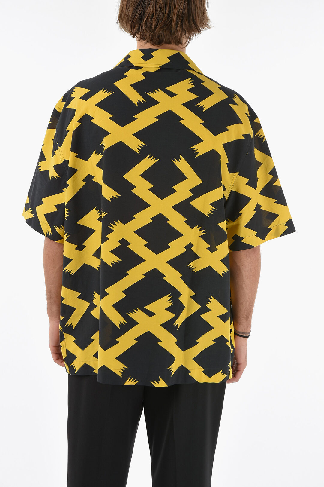 希少】LOEWE ロゴプリント ギンガムチェック ドッキングTシャツ