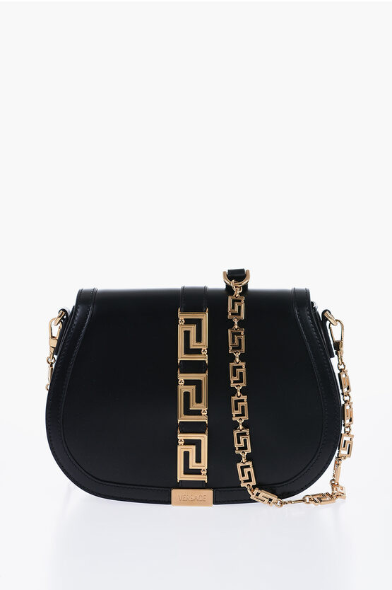 Shop Versace Greca Goddess Leather Shoulder Bag With La Greca Shoulder St