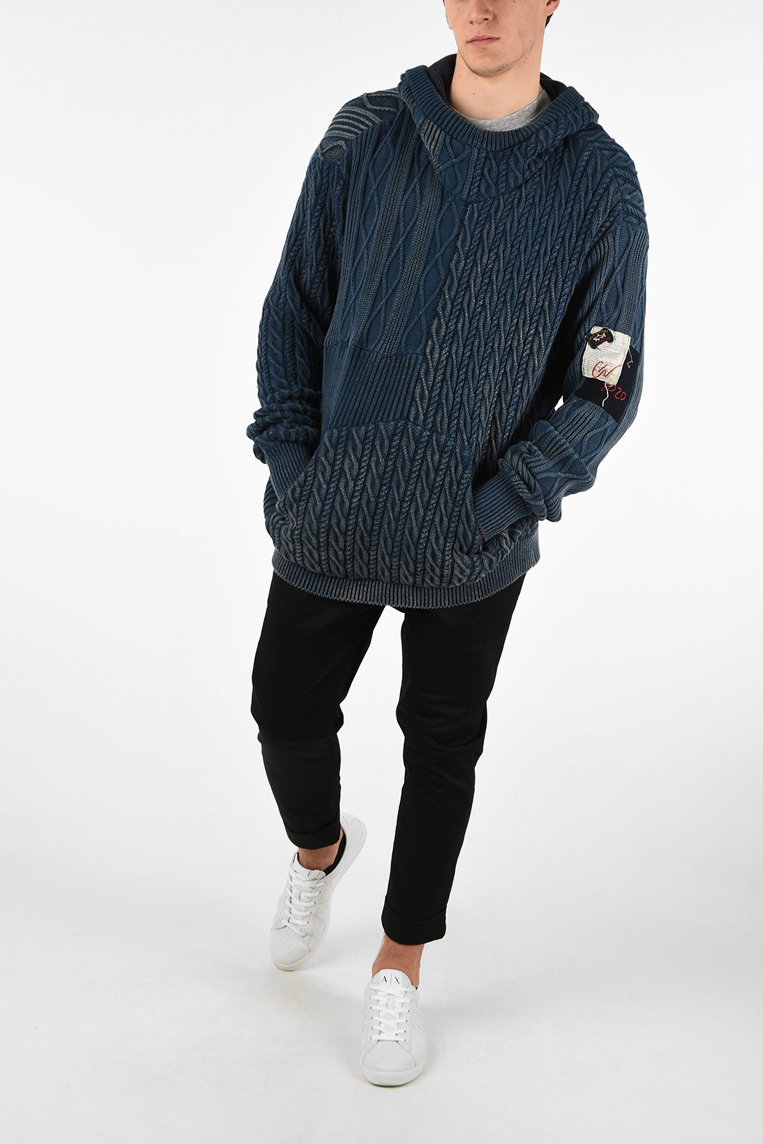 GREG LAUREN Oversized Hooded Sweater