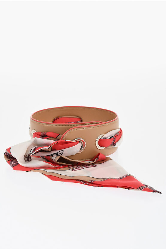 Elisabetta Franchi Grommet Belt With Band To Tie In Multi