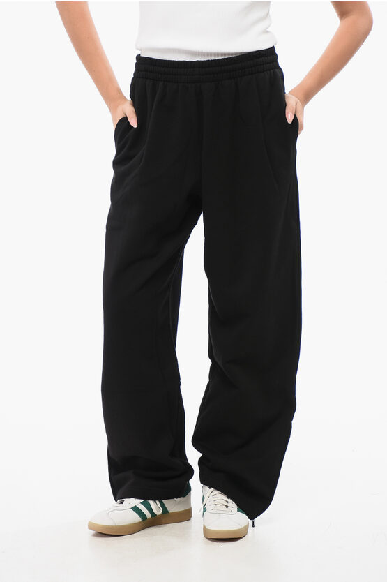Wardrobe.nyc Hailey Bieber Brushed Cotton Joggers With Ankle Zip In Black