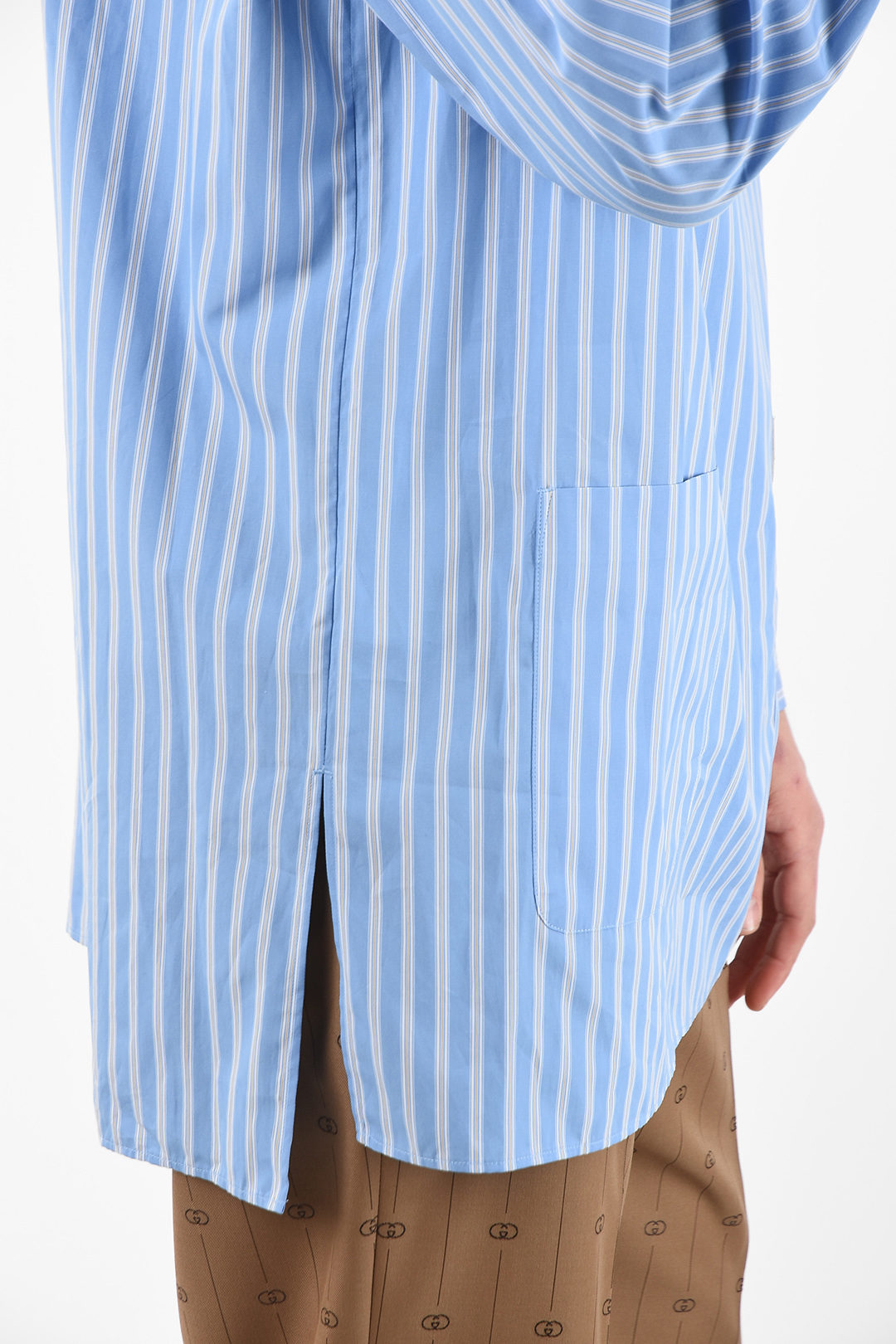 Gucci hairline striped Oversized cossack shirt men - Glamood Outlet