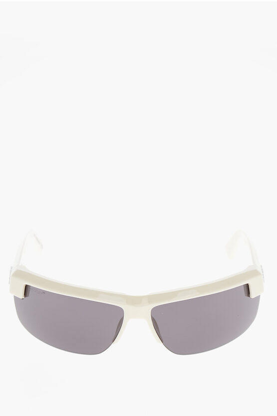 Off-white Half-framed Toledo Sunglasses With Logoed Rods In Brown