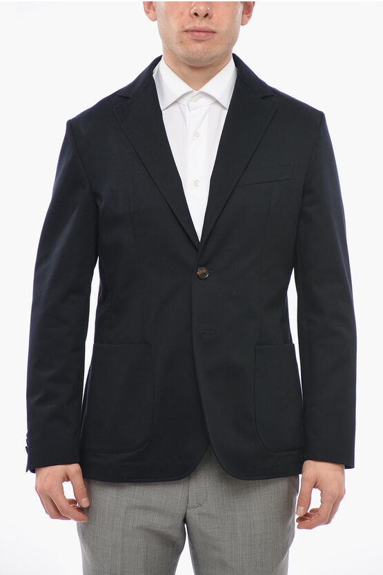 Doppiaa Half-lined Blazer With Patch Pocket In Black