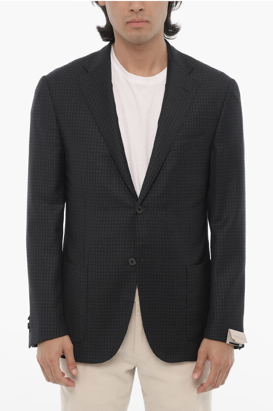 Corneliani Half-lined Gate Blazer With Check Pattern