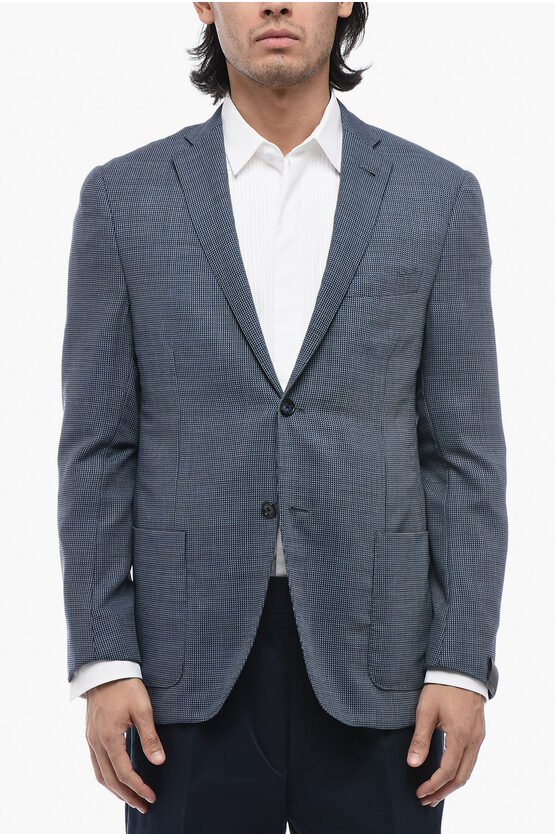 Shop Corneliani Half-lined Gate Blazer With Hopsack Motif