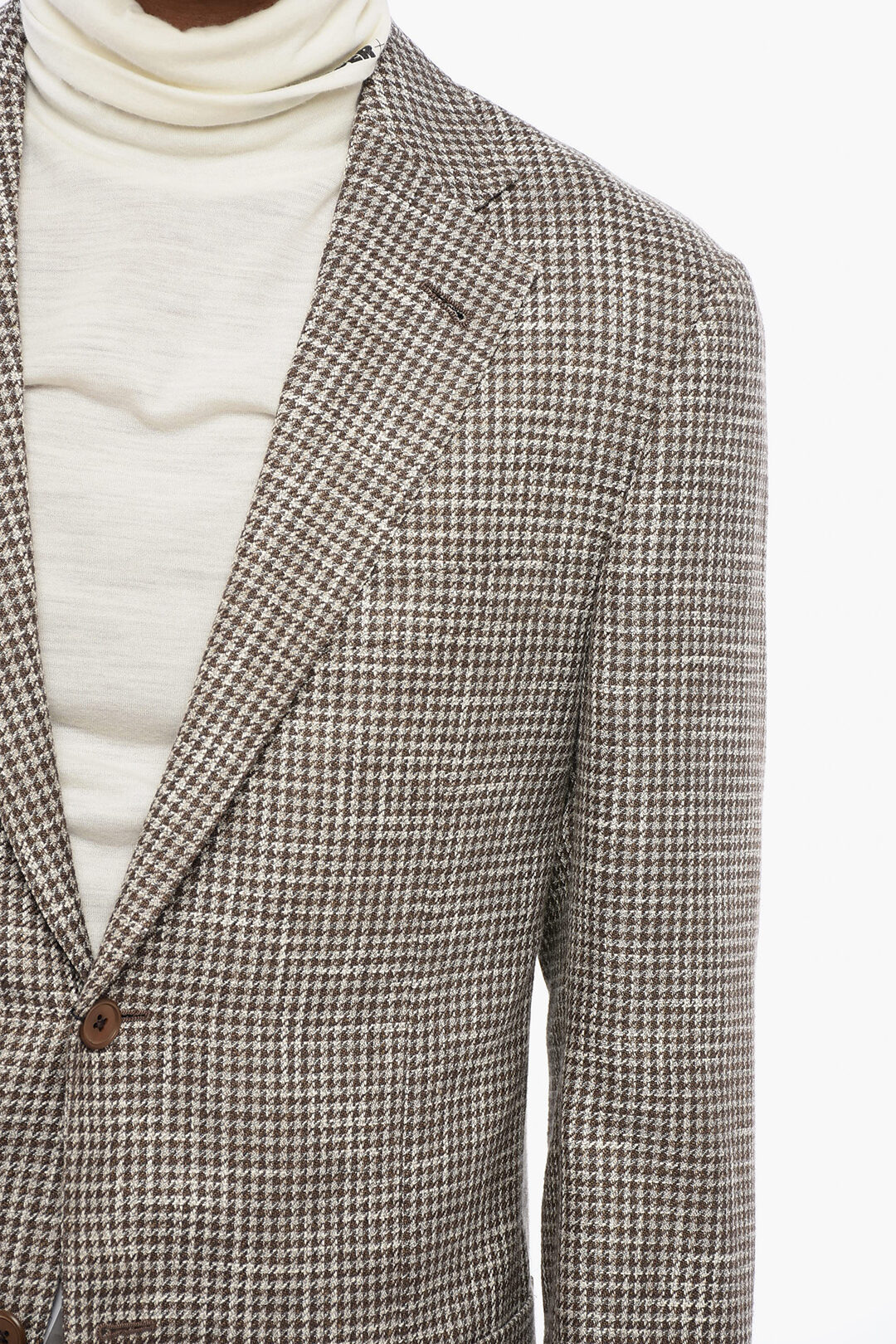 0401~Cotton and Linen Houndstooth GATE Blazer