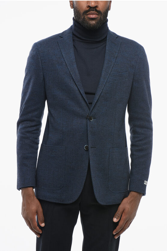 Nino Danieli Half-lined Single Breasted Wool Blend Blazer