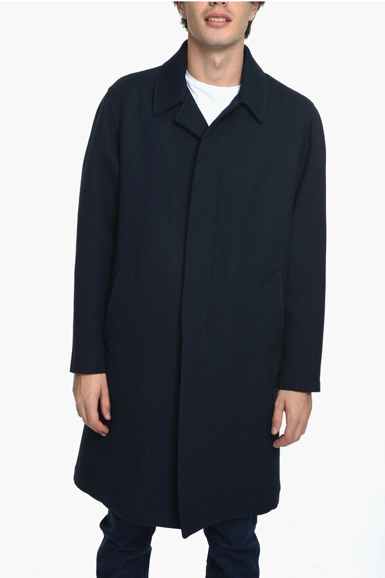 Doppiaa Half-lined Single Breasted Wool Coat In Black