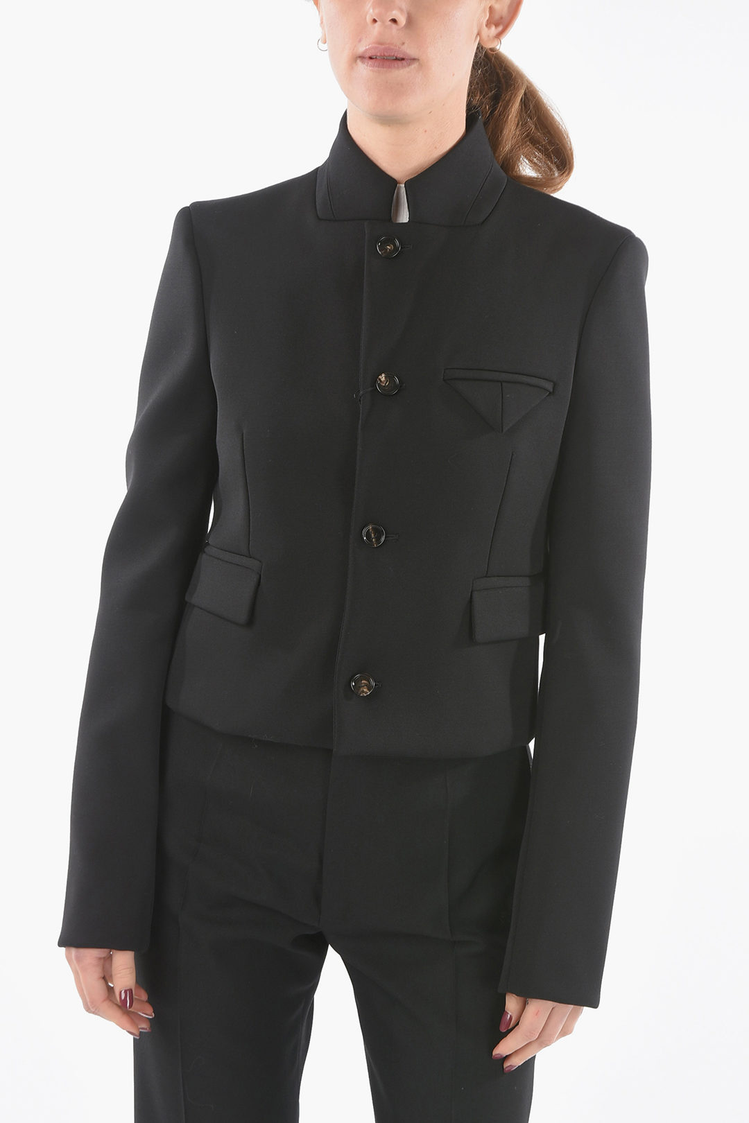 Bottega Halflined Single Breasted Wool Blend Blazer women