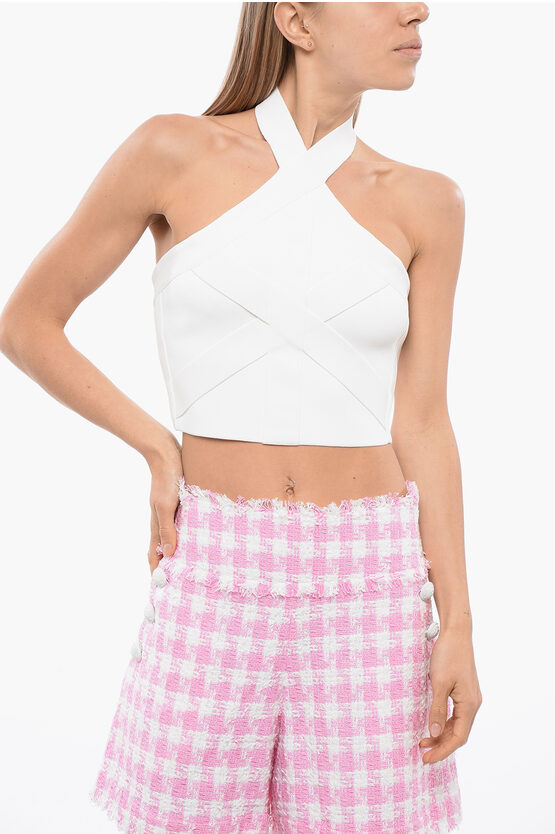 Shop Balmain Halter Cropped Top