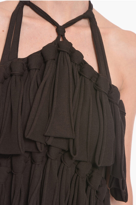 Halter Neck LOOPS Silk Blend Dress