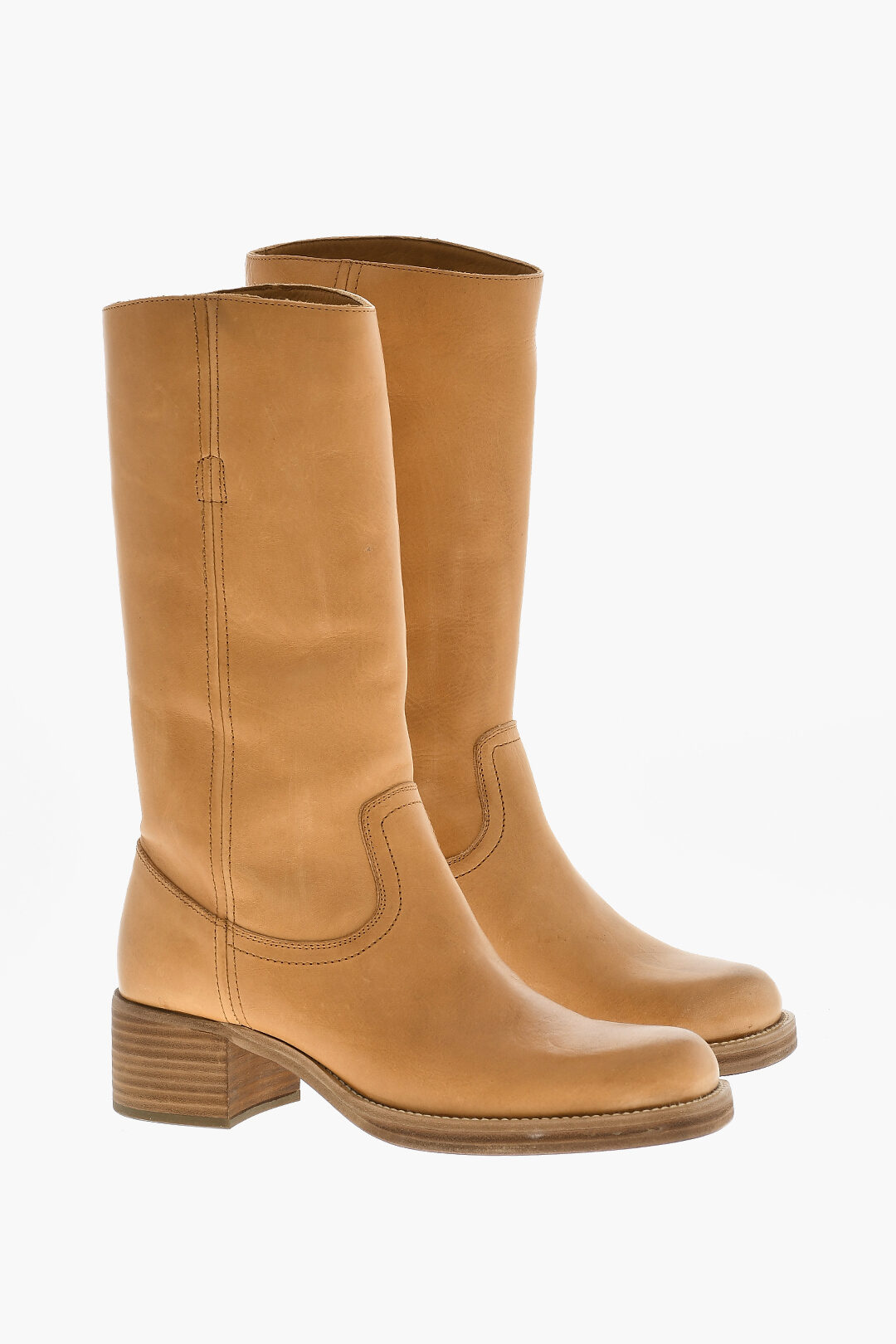 Dsquared2 Heeled Welly Boots Dsquared2 Hammered Leather Biker