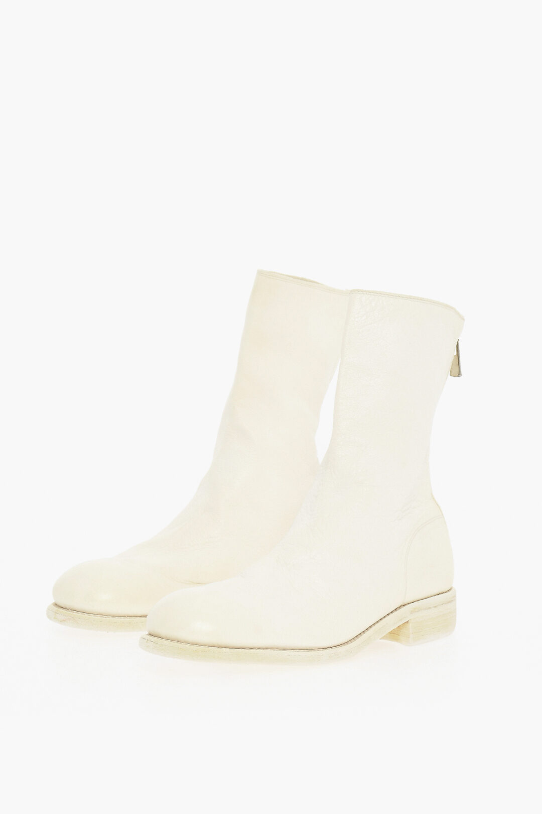 Guidi Hammered Leather Boots With Zip Closure unisex men women