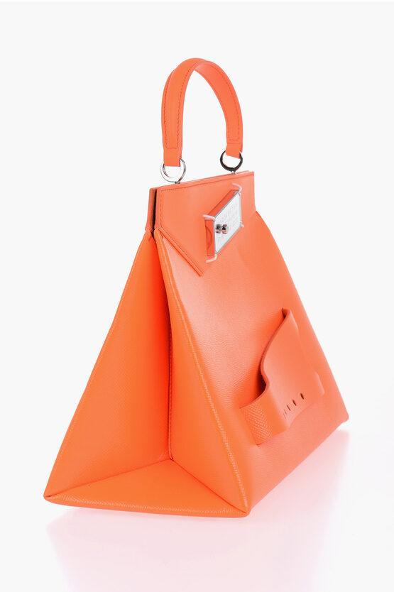 Hammered Vegan Leather Neon Handbag