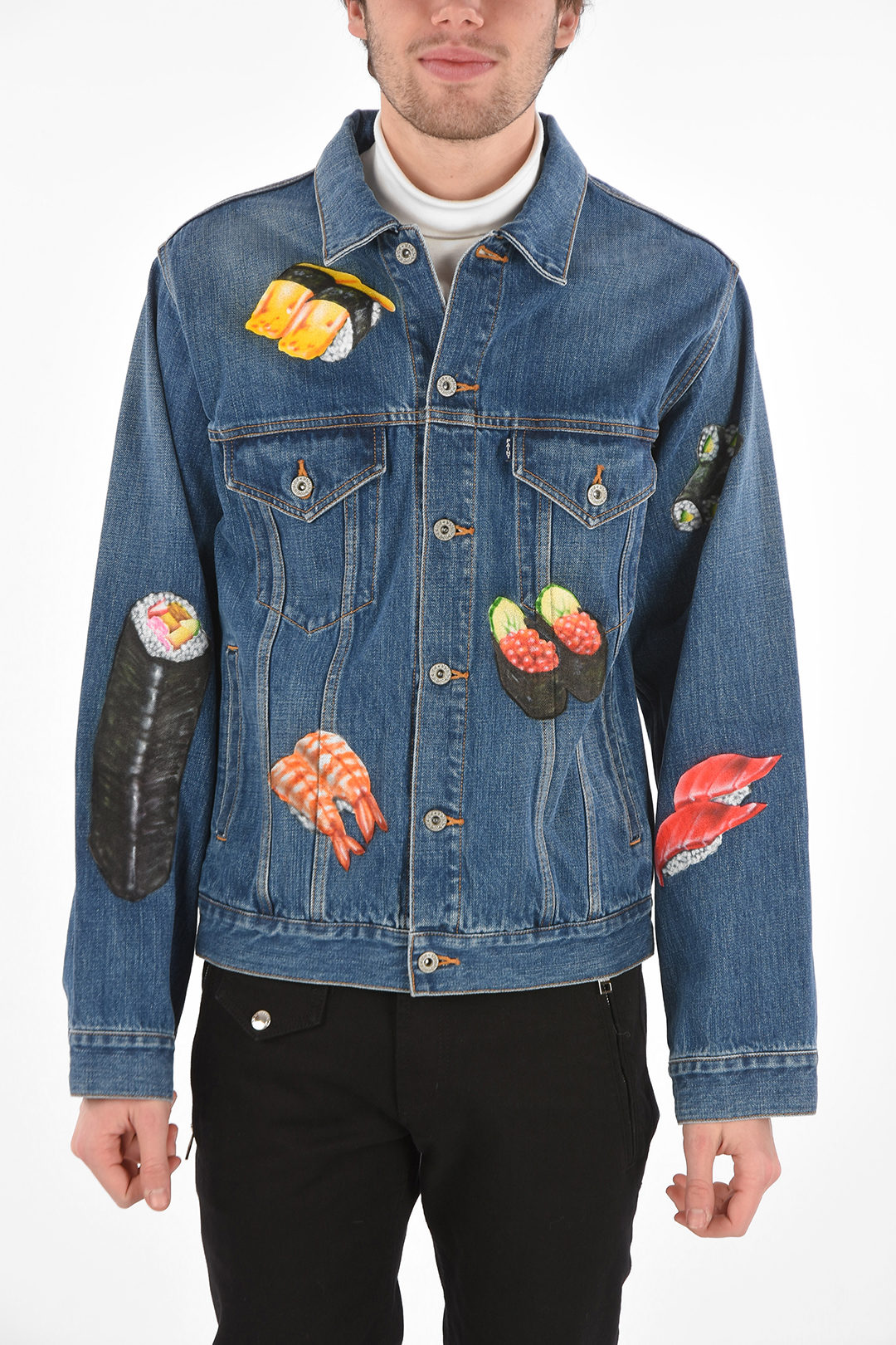 Doublet Hand-painted SUSHI Denim Jacket 남성 - Glamood Outlet
