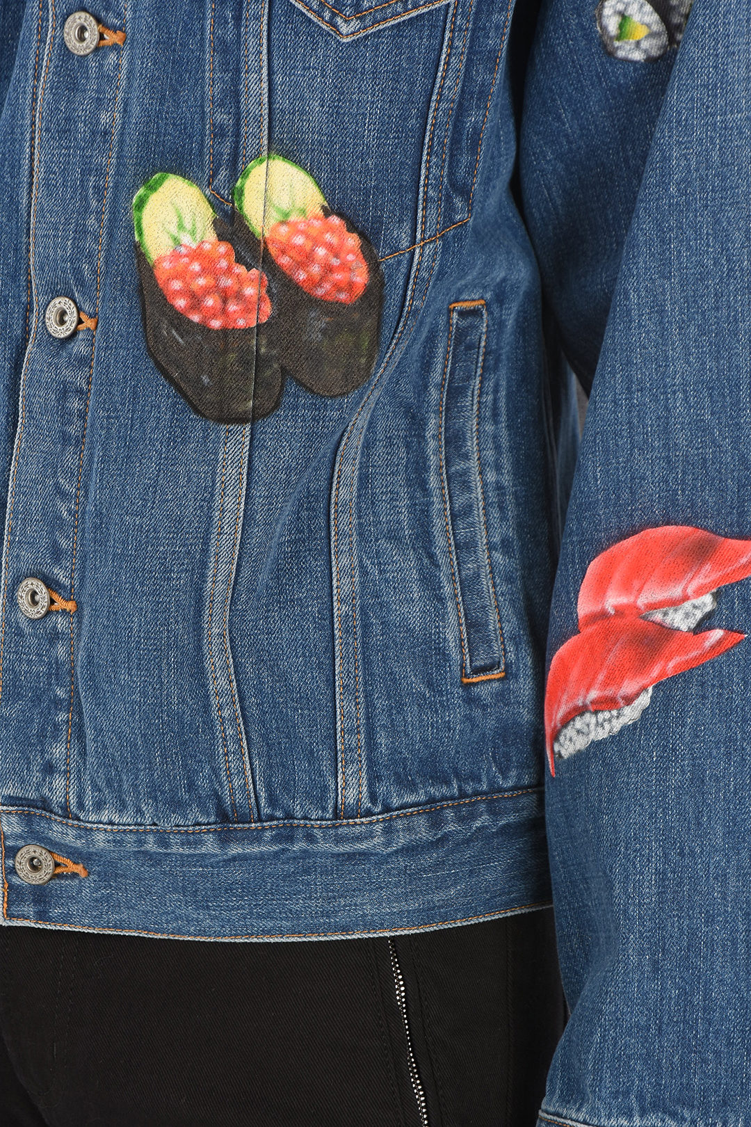 Doublet Hand-painted SUSHI Denim Jacket 남성 - Glamood Outlet