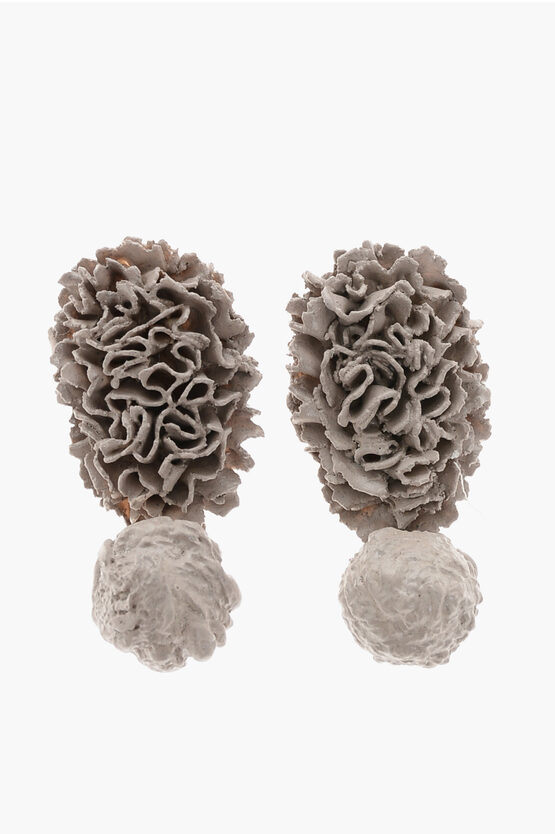 Grazia Fortuna Ward Handmade Solid Color Teardrop Earrings In Brown