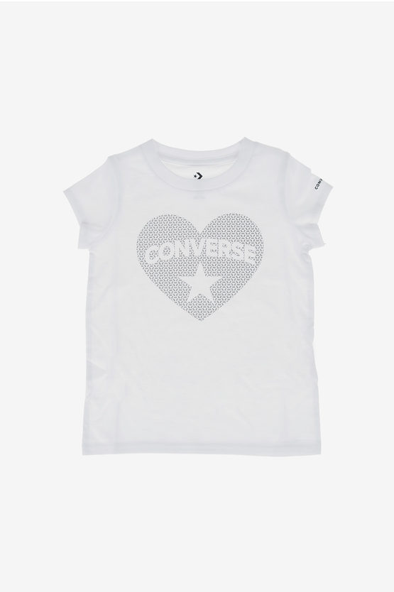 Converse Heart Printed T-shirt In White