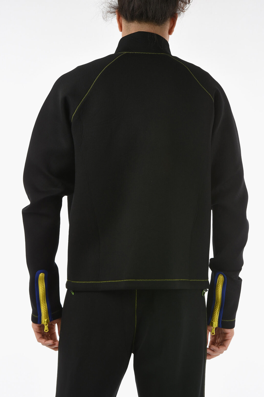 Moschino Heat-Sealed Pockets Neoprene Zipped Sweatshirt men