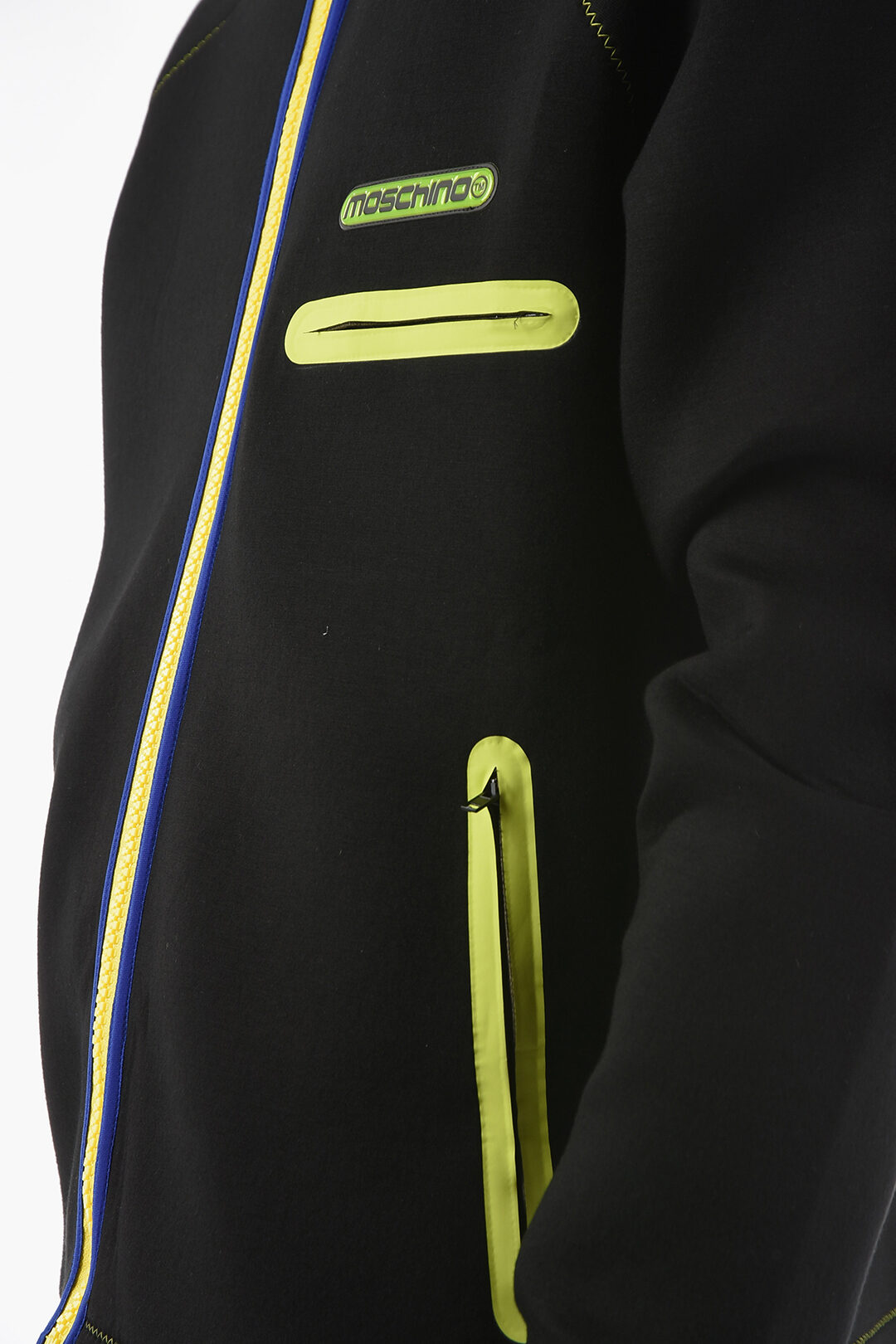 Moschino Heat-Sealed Pockets Neoprene Zipped Sweatshirt men