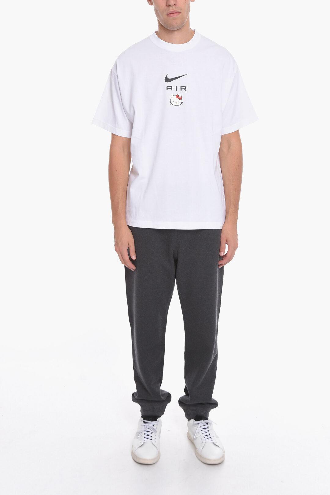 Nike HELLO KITTY Cotton Crew-Neck T-shirt with Maxi Logo Nike HELLO KITTY Cotton Crew-Neck T-shirt with Maxi Logo