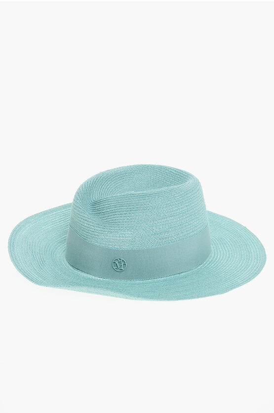 MAISON MICHEL HEMP FEDORA WITH GROS-GRAIN RIBBON
