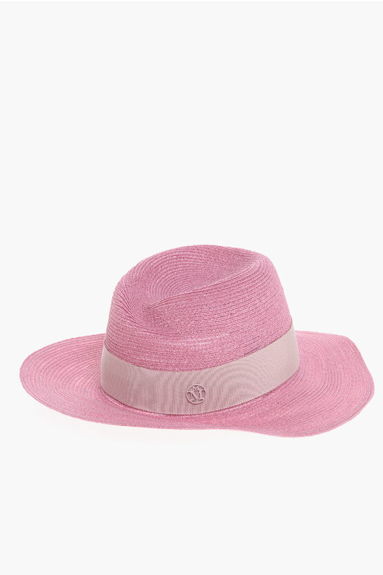 MAISON MICHEL HEMP FEDORA WITH GROS-GRAIN RIBBON