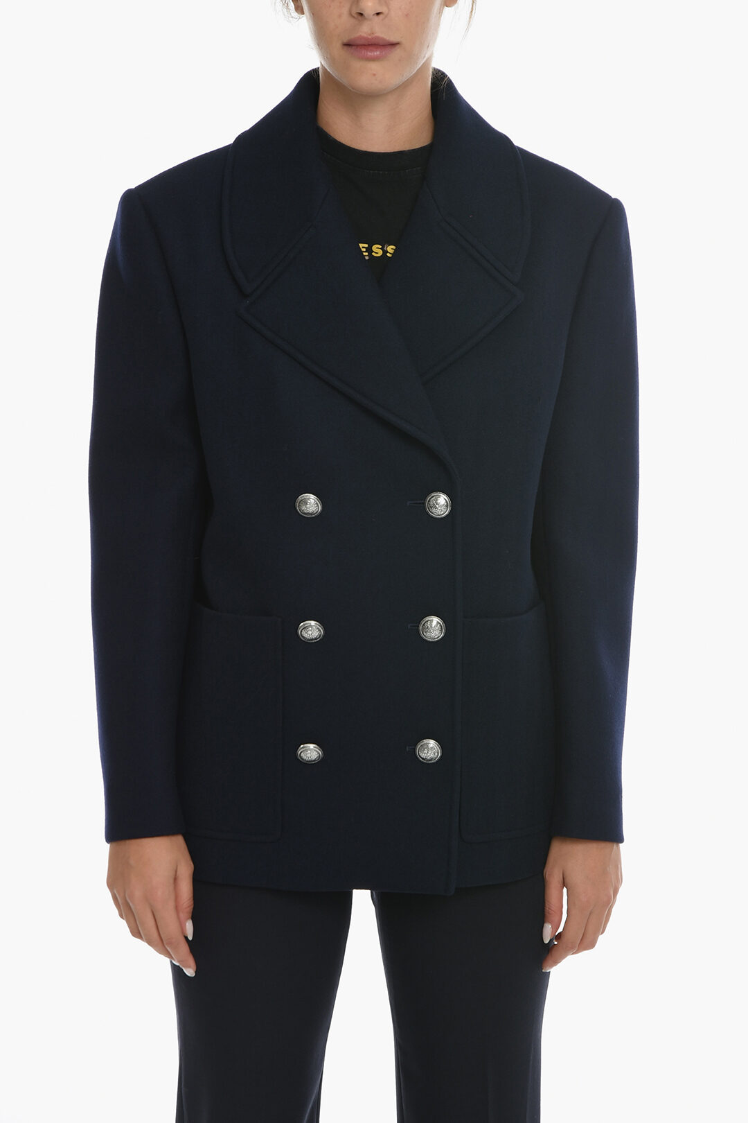 Alexander McQueen Herrginbone Wool Double-breasted Coat