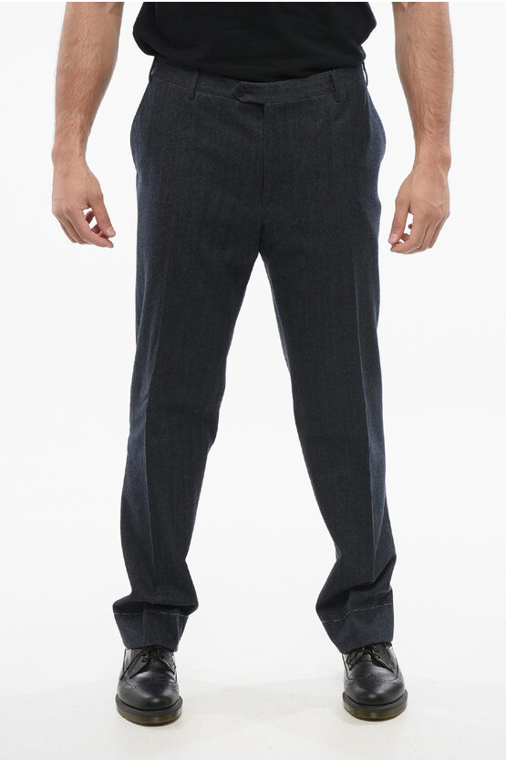 Corneliani Virgin Wool Mantua Pants With Belt Loops