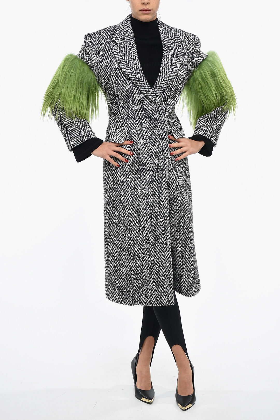 Prada coat womens with fur best sale