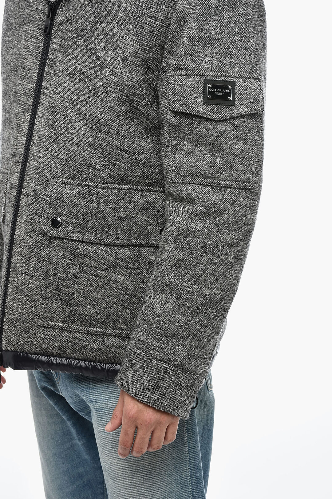 Dolce & Gabbana Herringbone Wool Coat with Quilted Inner men - Glamood ...