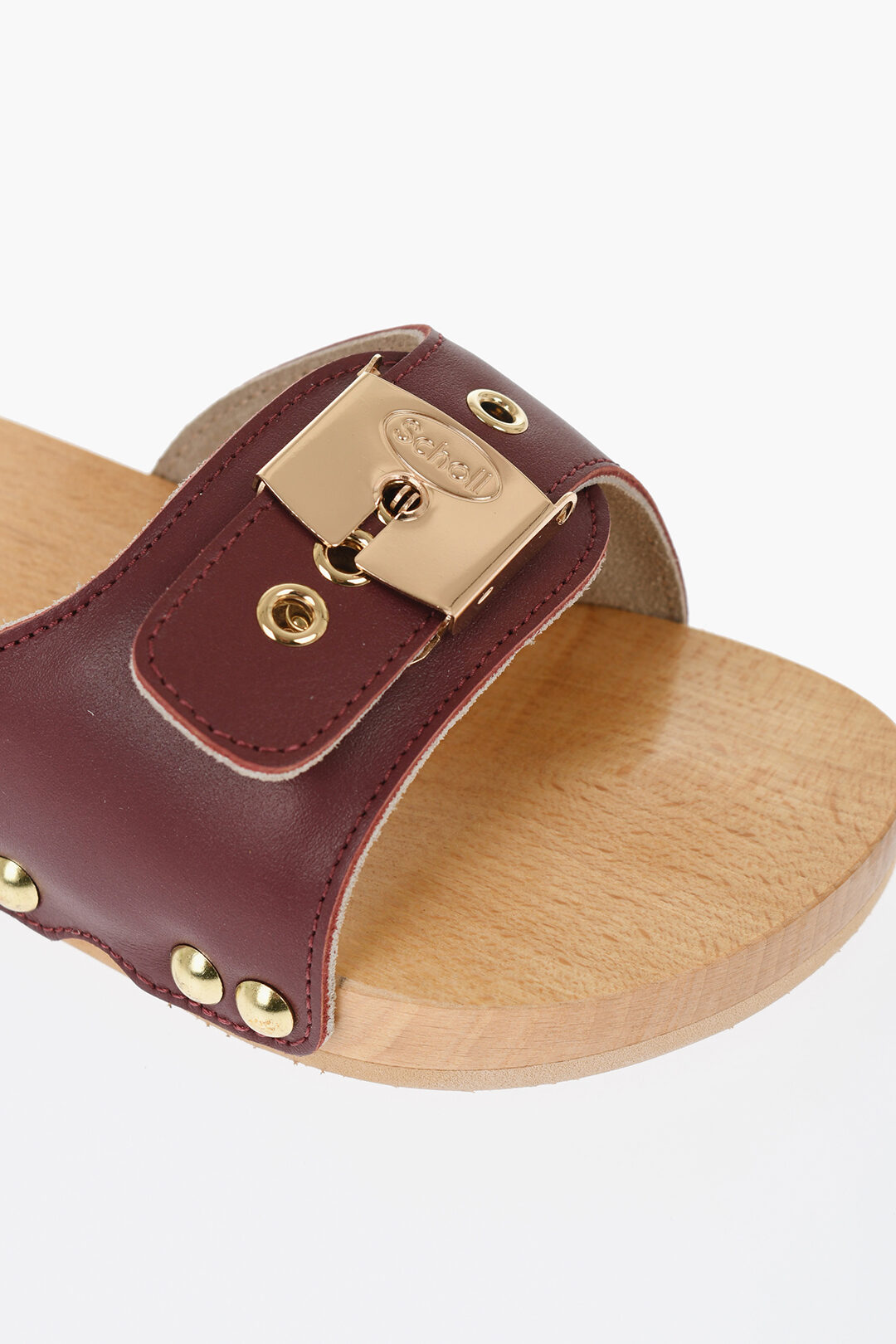 Scholl HFD Leather Sandals with Golden-Effect Buckle women