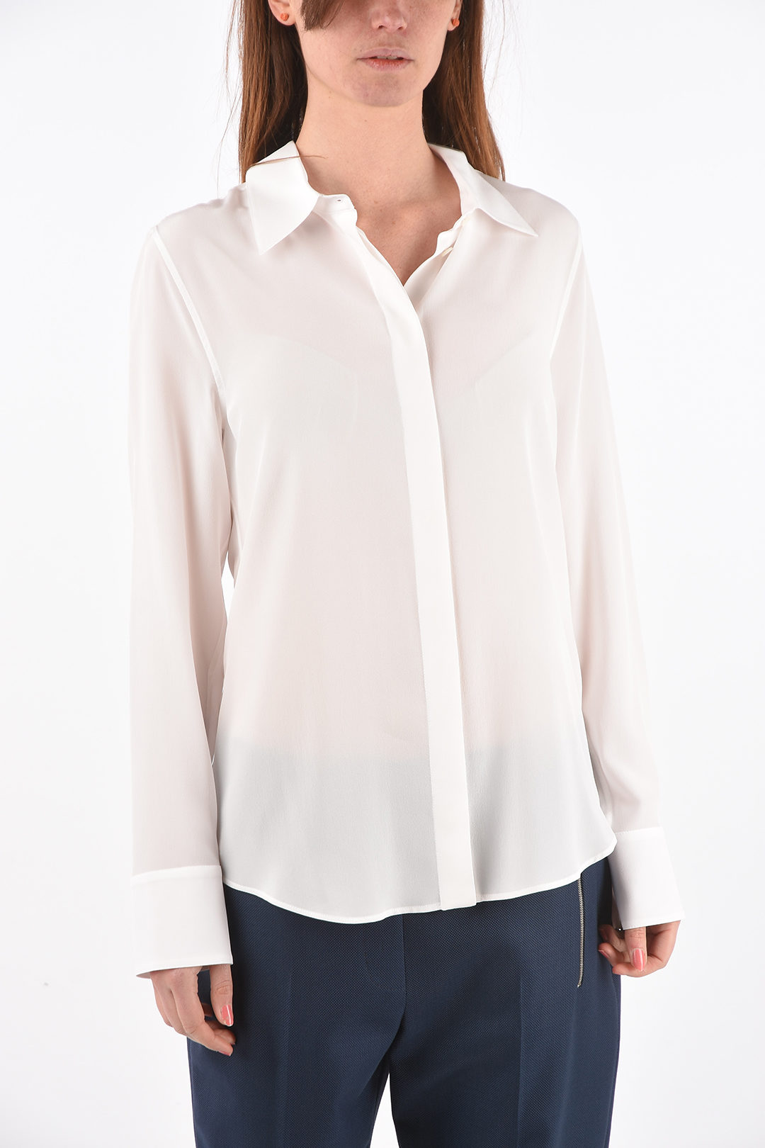 off white silk shirt womens