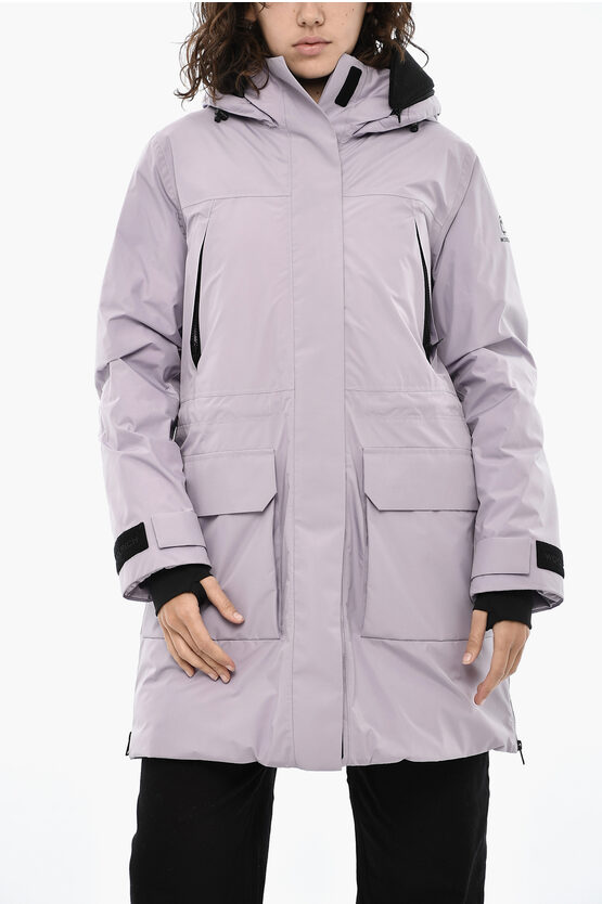 Woolrich Hidden Closure Harveys Windbreaker Jacket With Patch Pockets In Purple