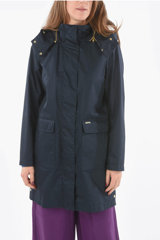 WOOLRICH HIDDEN CLOSURE WALKER PARKA WITH REMOVABLE HOOD 