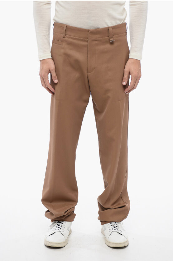 Fendi Hidden Fastened Noce Chinos Pants In Brown