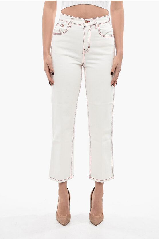 Tory Burch High-rise Straight Fit Jeans 20cm In White