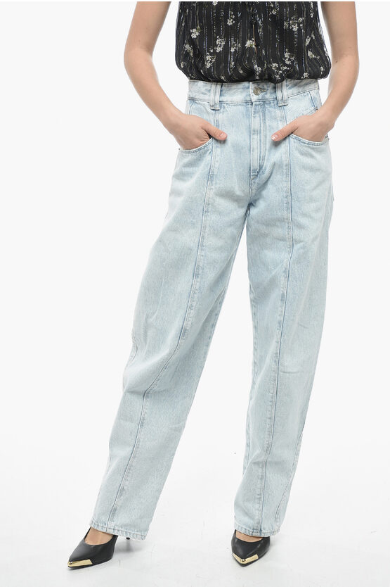 Isabel Marant High Rise Vetan Baggy Fit Jeans In Blue