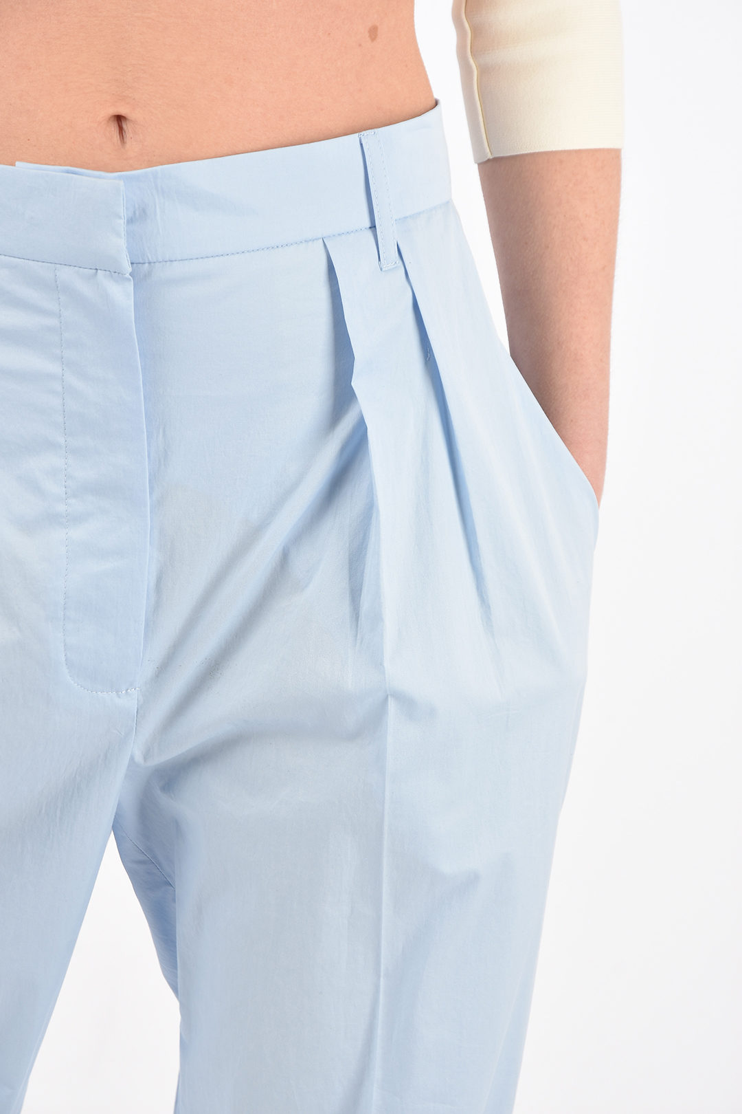 UK Women High Waist Paperbag Cigaratte Pleated Trousers Ladies Pants Size  8-16 | eBay