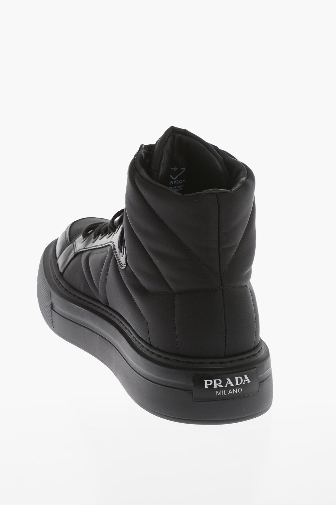 Prada High Top Sneakers With leather Details men Glamood Outlet