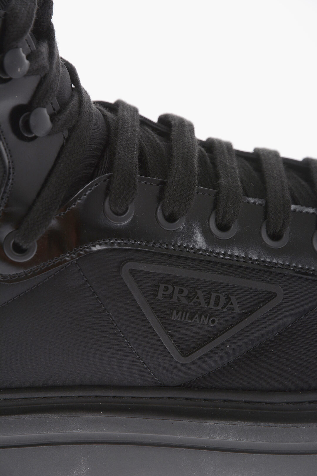 Prada High-Top Sneakers With leather Details men - Glamood