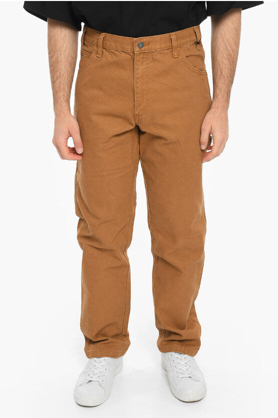 Dickies High Waist Cotton Pants In Brown