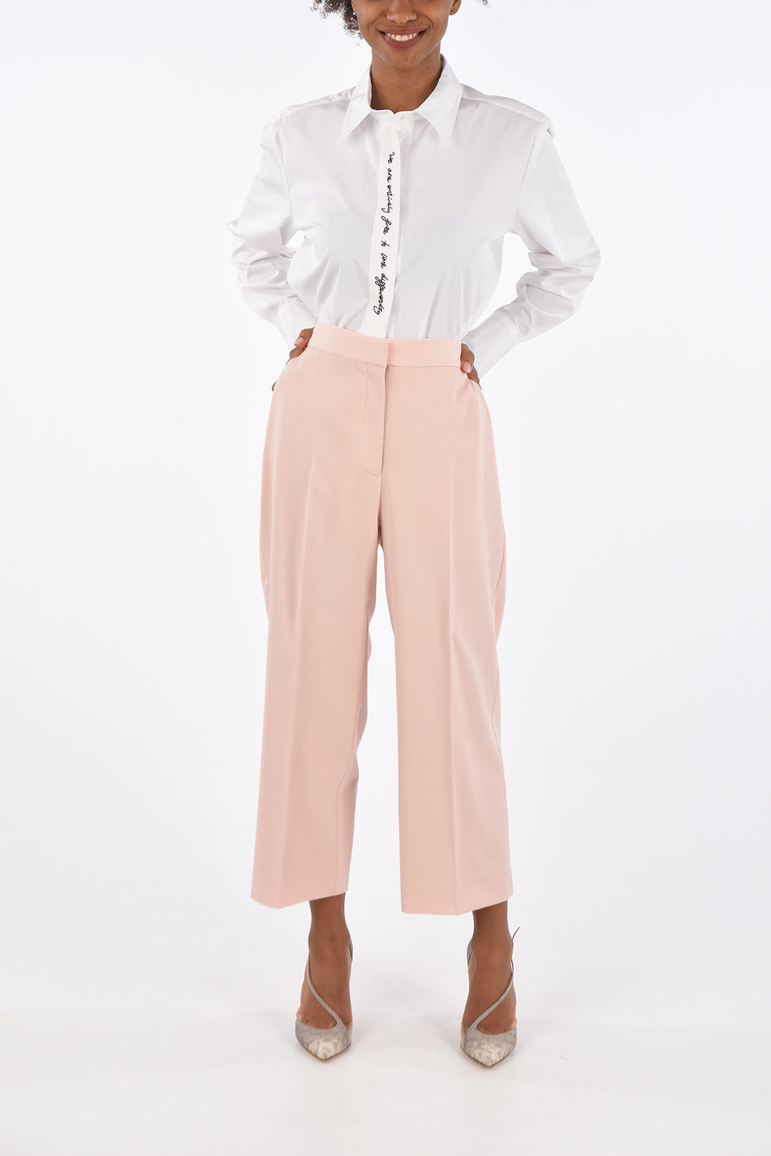 Stella McCartney High Waist Cropped Pants women Glamood Outlet
