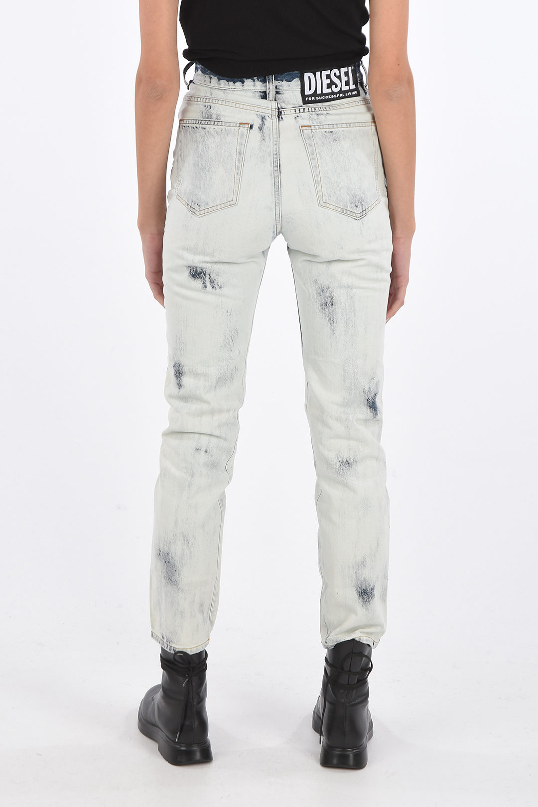 High Waist D-EISELLE-SP Bleached Jeans L32