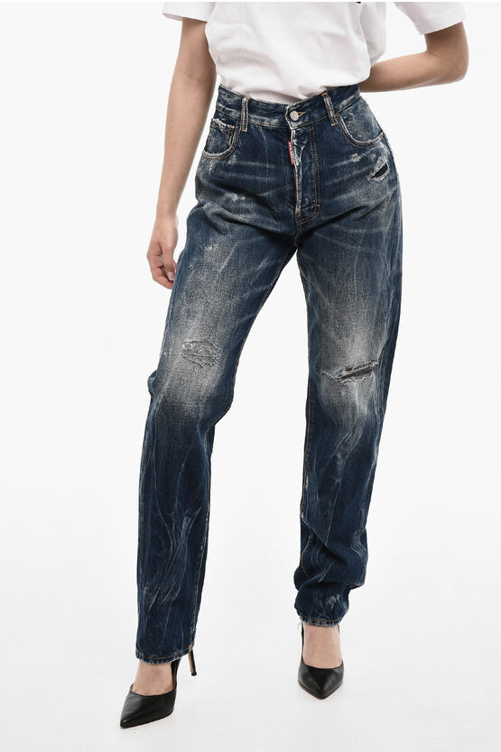 Dsquared2 High Waist Distressed Jeans